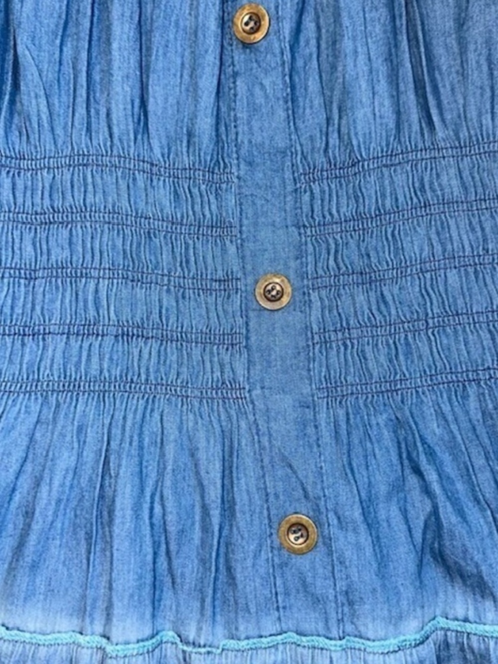 Anthropologie Lapis Tiered Denim Maxi Dress Large - Picture 5 of 14